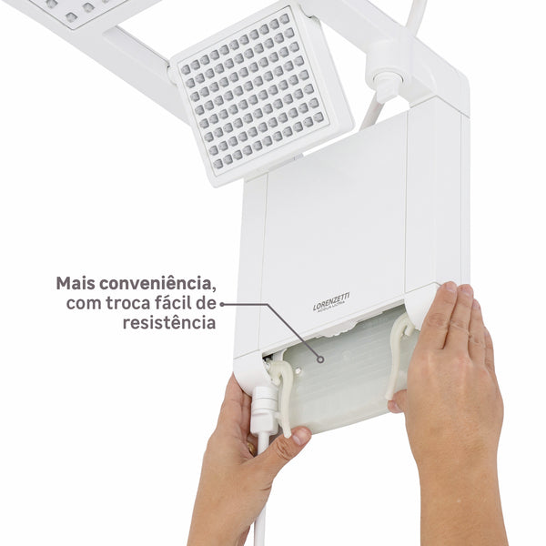Chuveiro Elétrico Eletrônico Lorenzetti Acqua Duo Ultra 6800W 220V Branco Quadrado