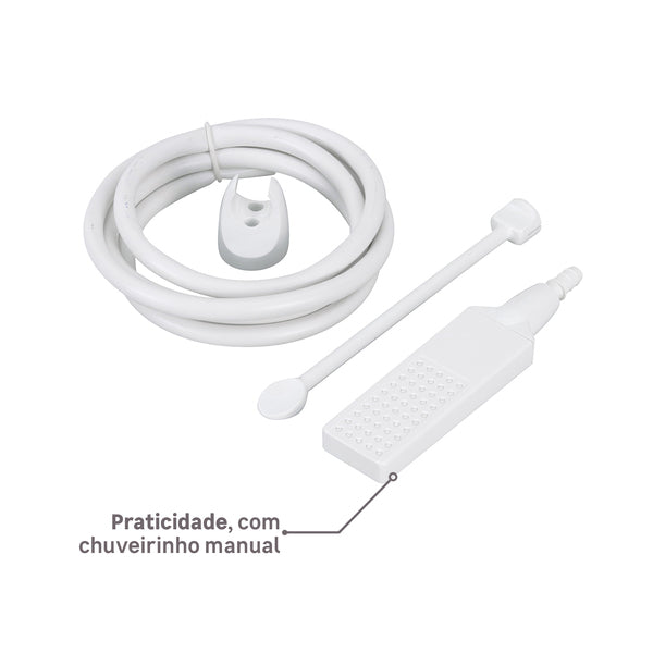 Chuveiro Elétrico Eletrônico Lorenzetti Acqua Duo Ultra 6800W 220V Branco Quadrado