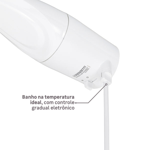 Chuveiro Elétrico Eletrônico Lorenzetti Loren Shower 7500W 220V Branco Quadrado