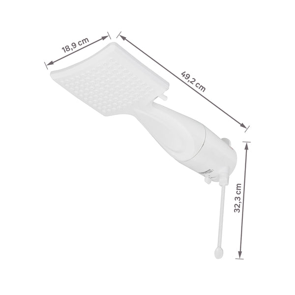 Chuveiro Elétrico Eletrônico Lorenzetti Loren Shower 7500W 220V Branco Quadrado