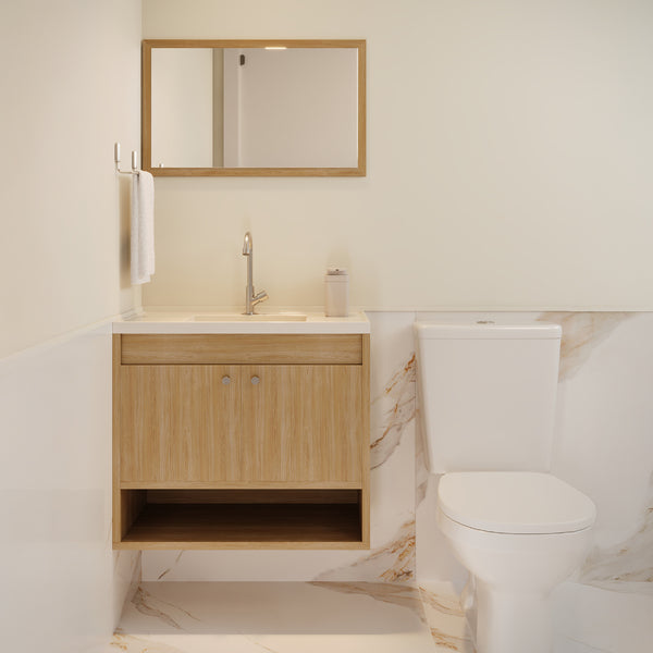 Vaso Sanitário com Caixa Acoplada e Assento Branco Duplo Acionamento 3/6L Saída Vertical Mariana Icasa